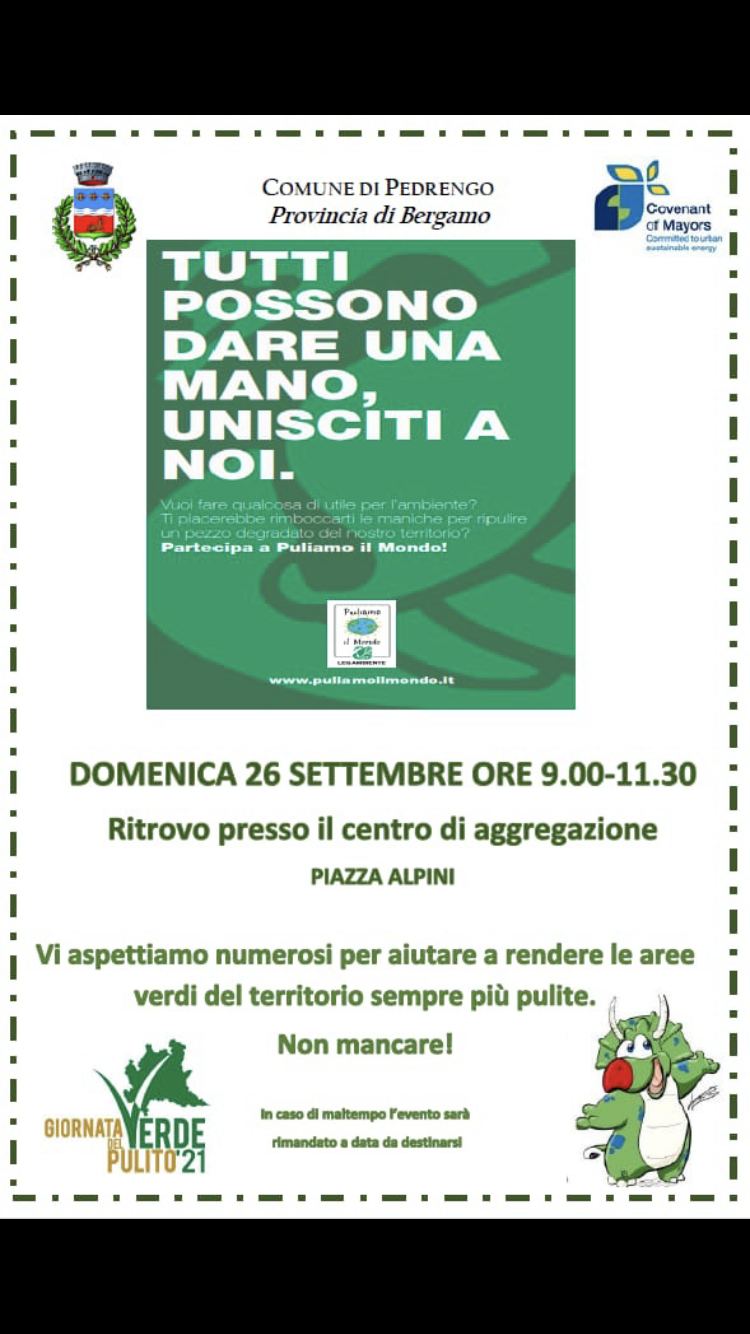I BAMBINI E I RAGAZZI DI PEDRENGO PER...PULIAMO IL MONDO  -  26 settembre